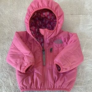 The North Face Infant Reversible Puffer Owl Print‎ Hooded Jacket 3-6 Months NWOT